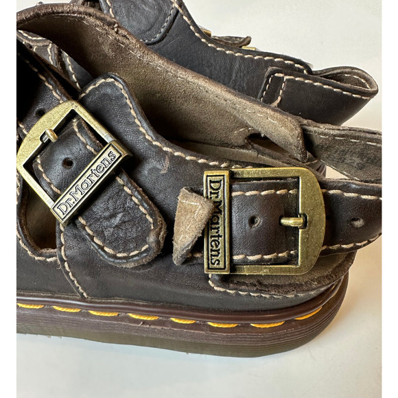 '90s Y2K Vtg Doc Dr Martens Platform Fisherman Sandals Brown Size 7 England Made - Picture 6 of 11